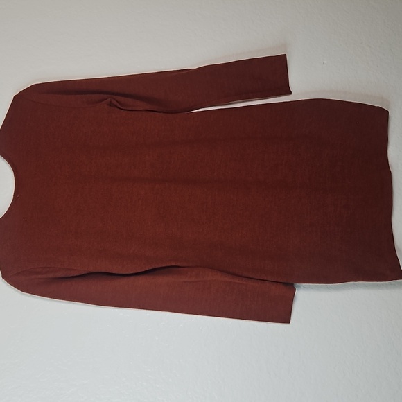 Stella Tweed Rust Knit Sweater Dress with Crisscross Front Size M - Picture 9 of 14